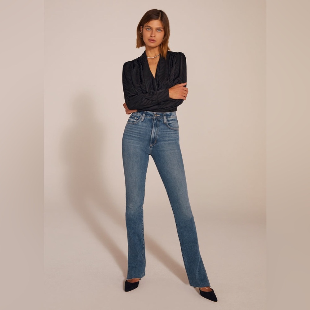 Favorite Daughter Blue Straight Leg Jeans